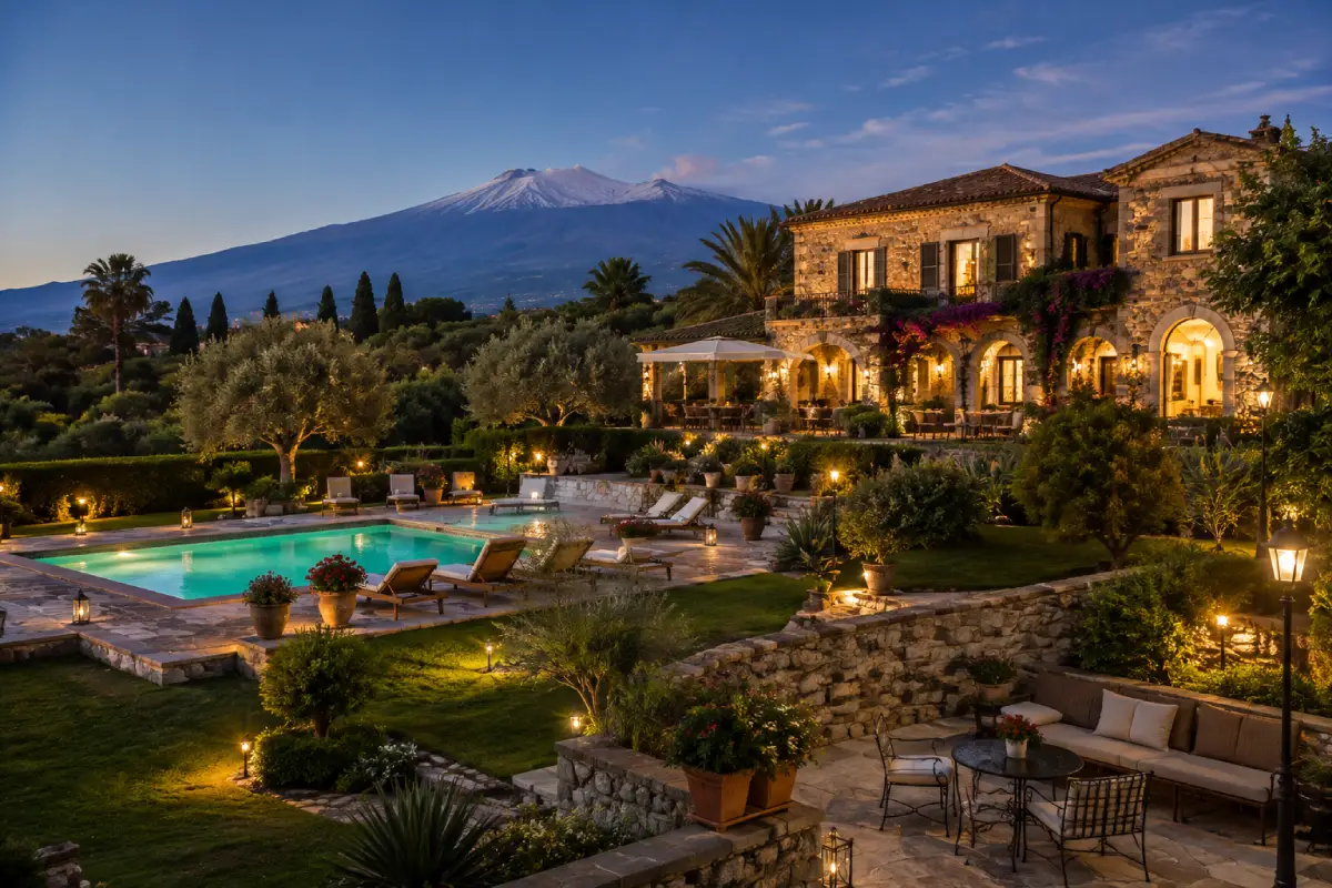 Villa di pregio con piscina e vista sull’Etna