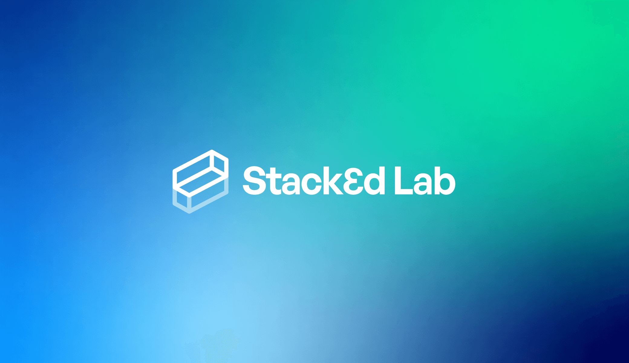  Stacklabs logo displayed on a blurred blue and green background.