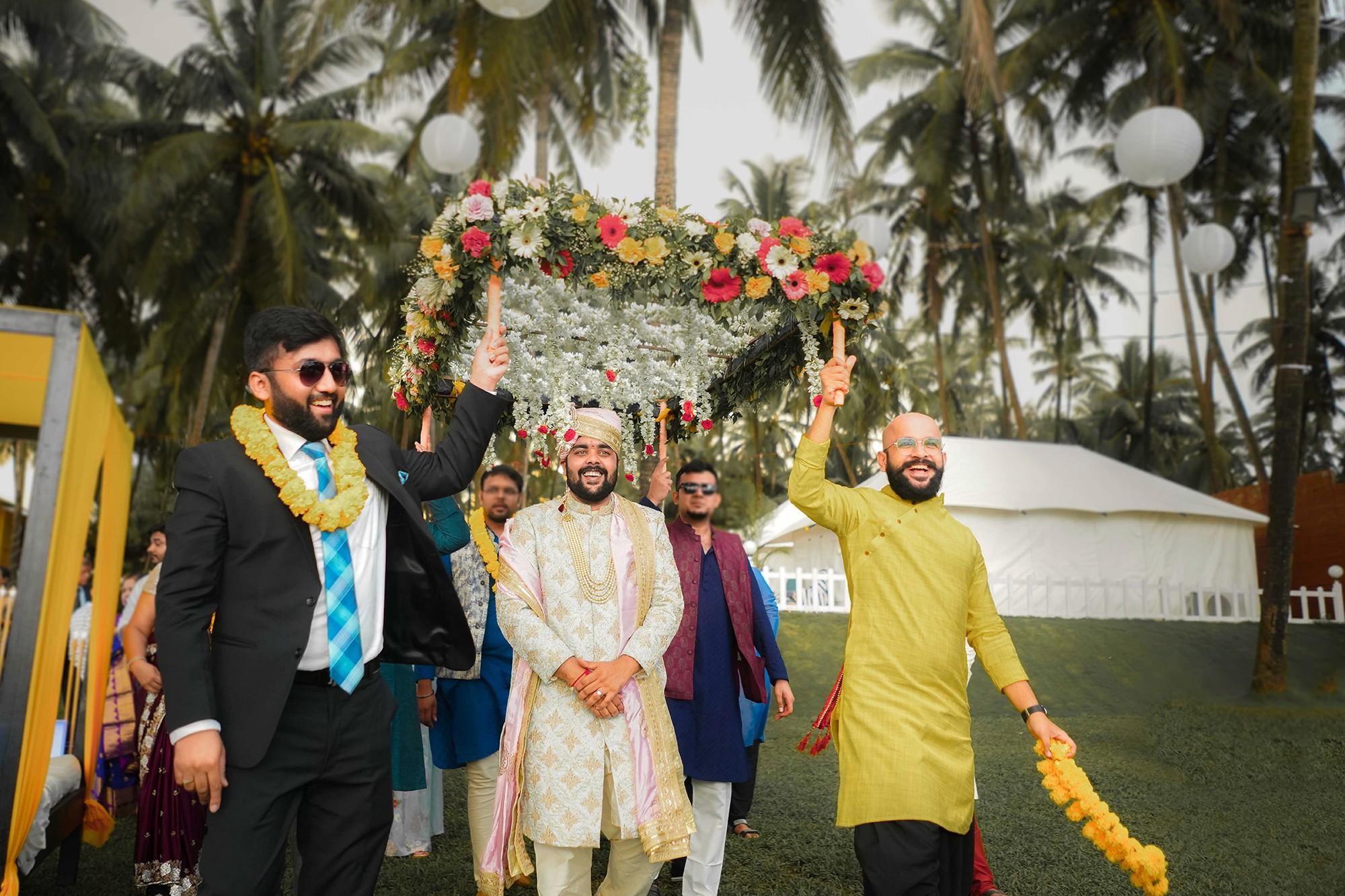 Football player in the middle of a stadium