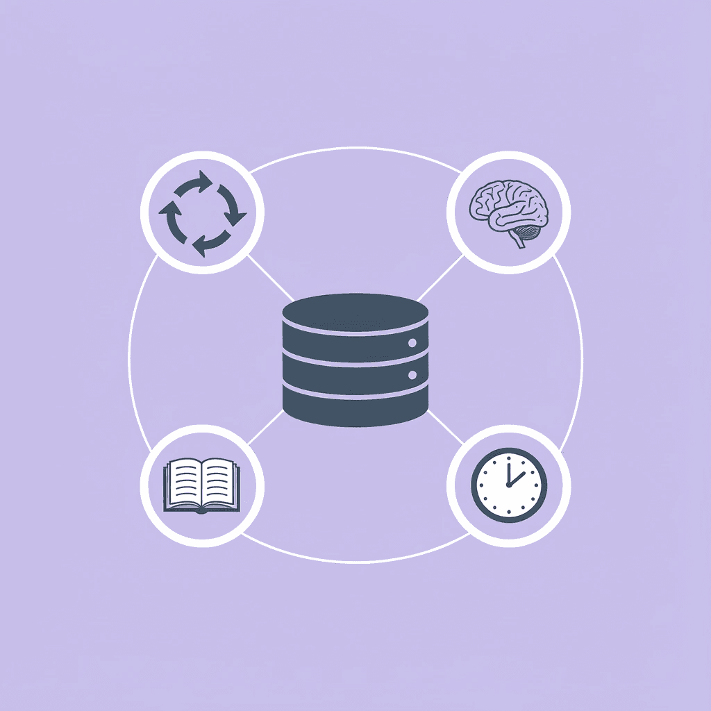 Central AI agent icon connected to multiple business system icons