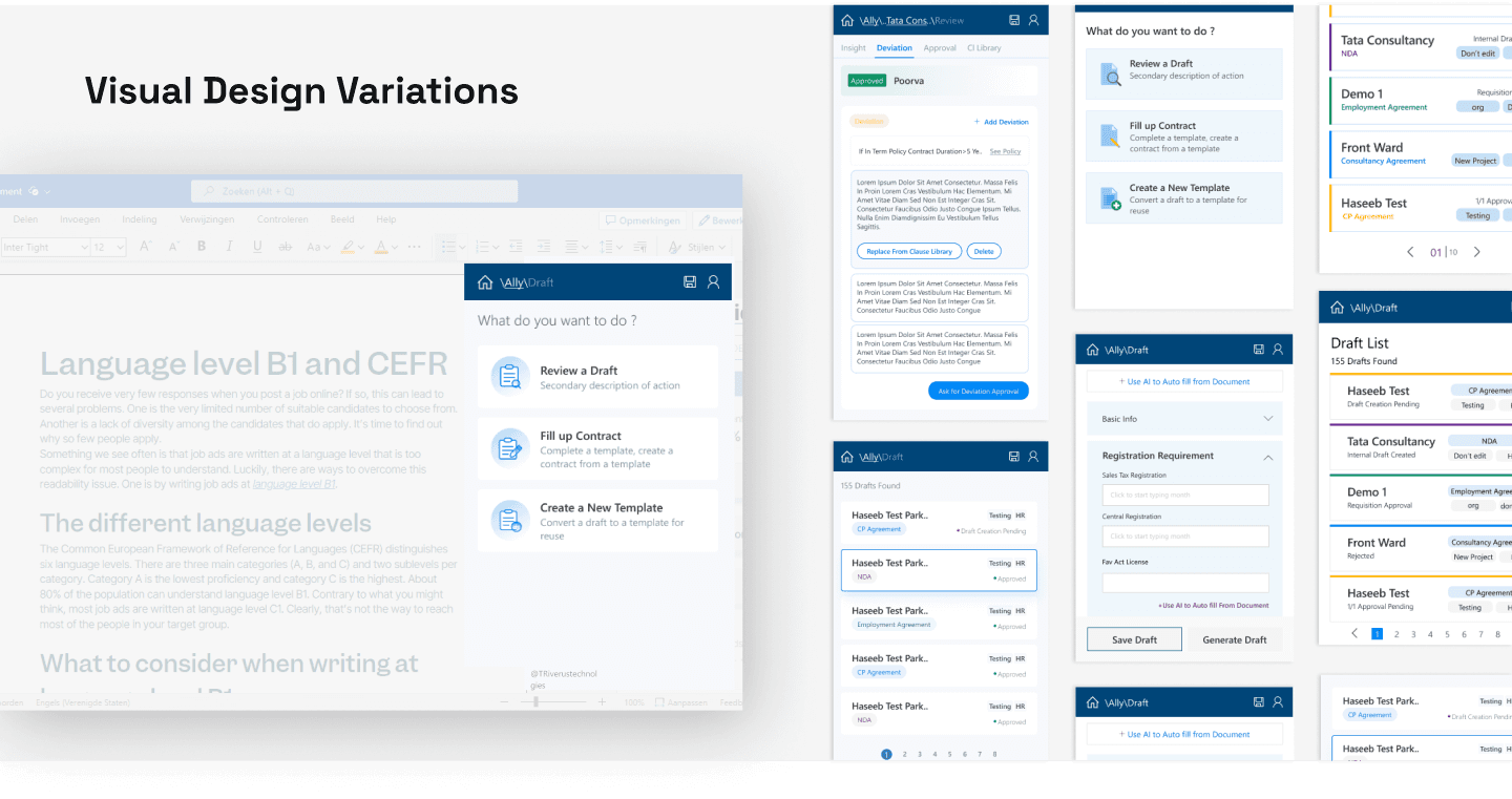 MS Word plugin File management UI UX case Study design variations