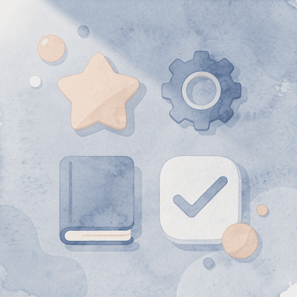 Four icons representing core elements of Texas homeschooling