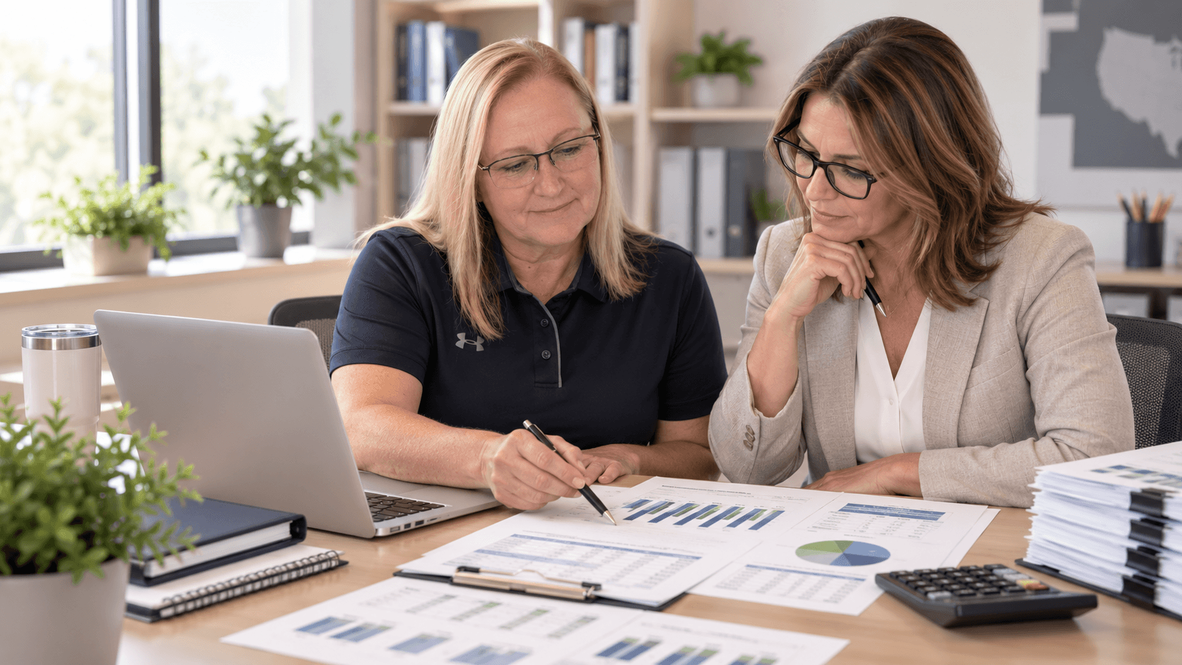 consultant walking district through financial review
