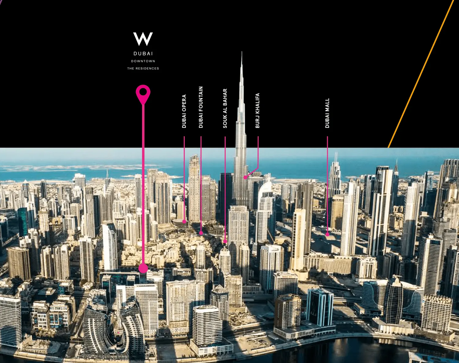 w residences by dar global location map