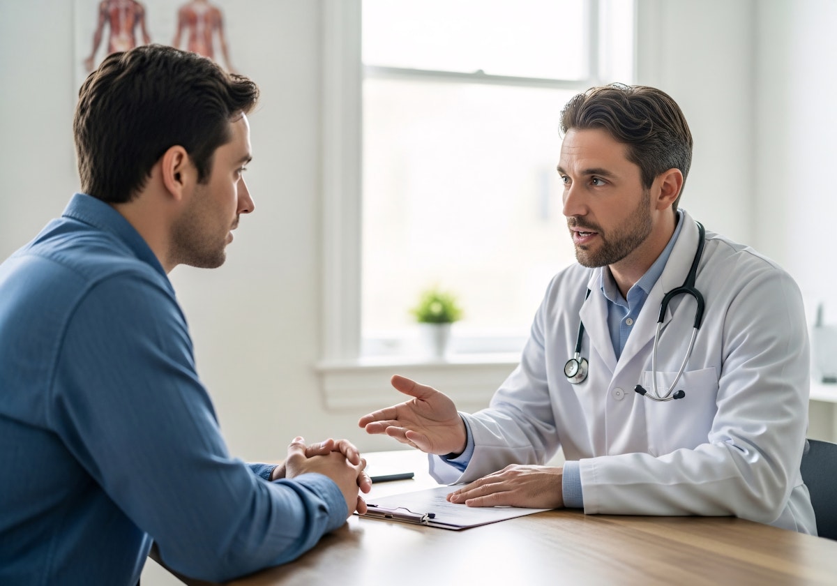 A man laying in a bed next to a woman