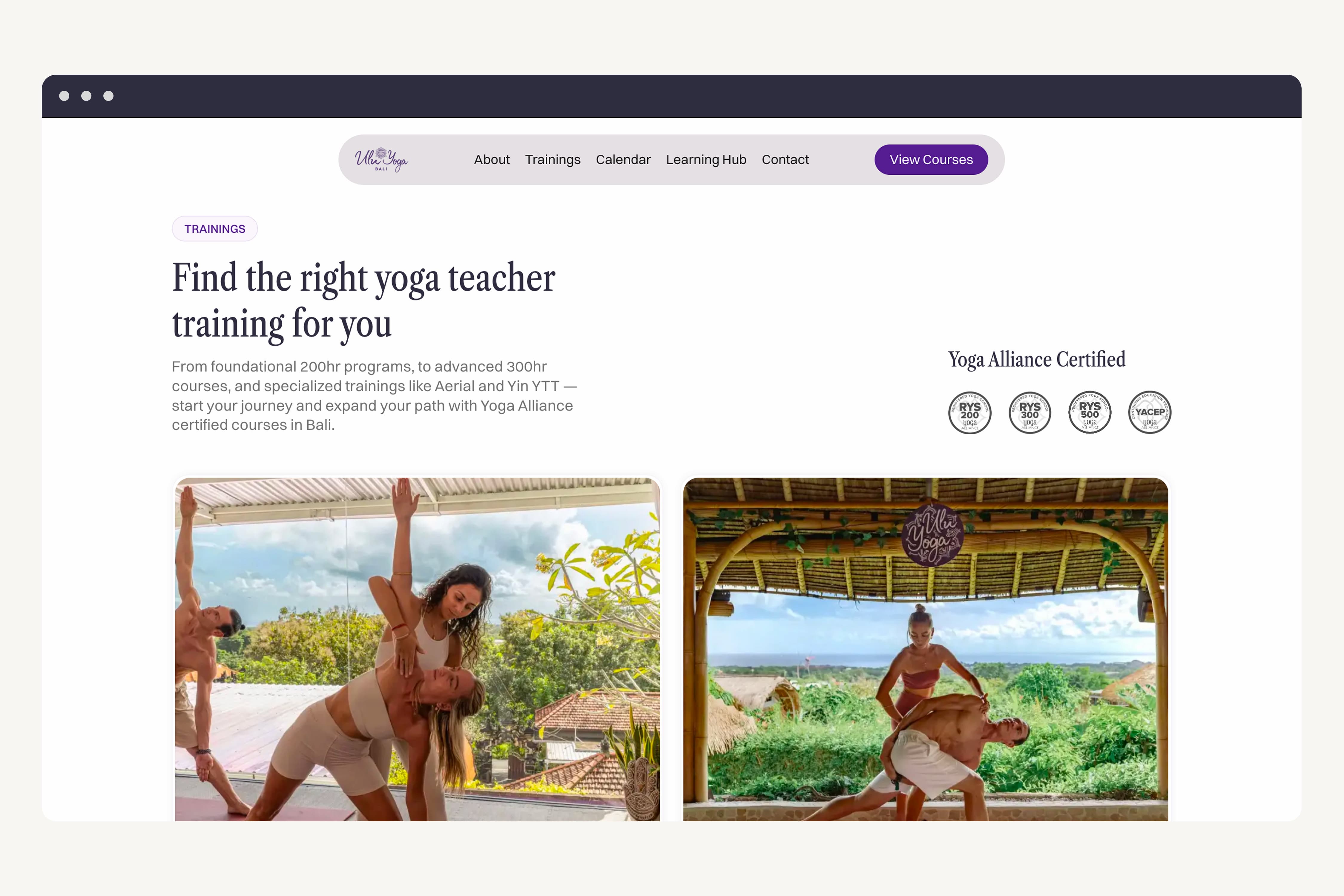 Yoga teacher training courses Bali
