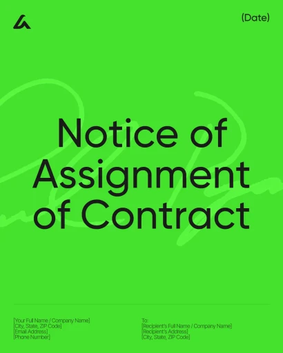 Notice of Assignment of Contract