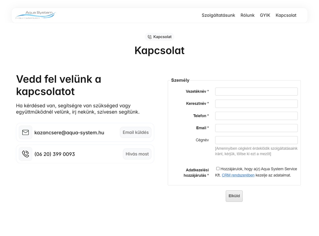 CRM rendszer integrálás