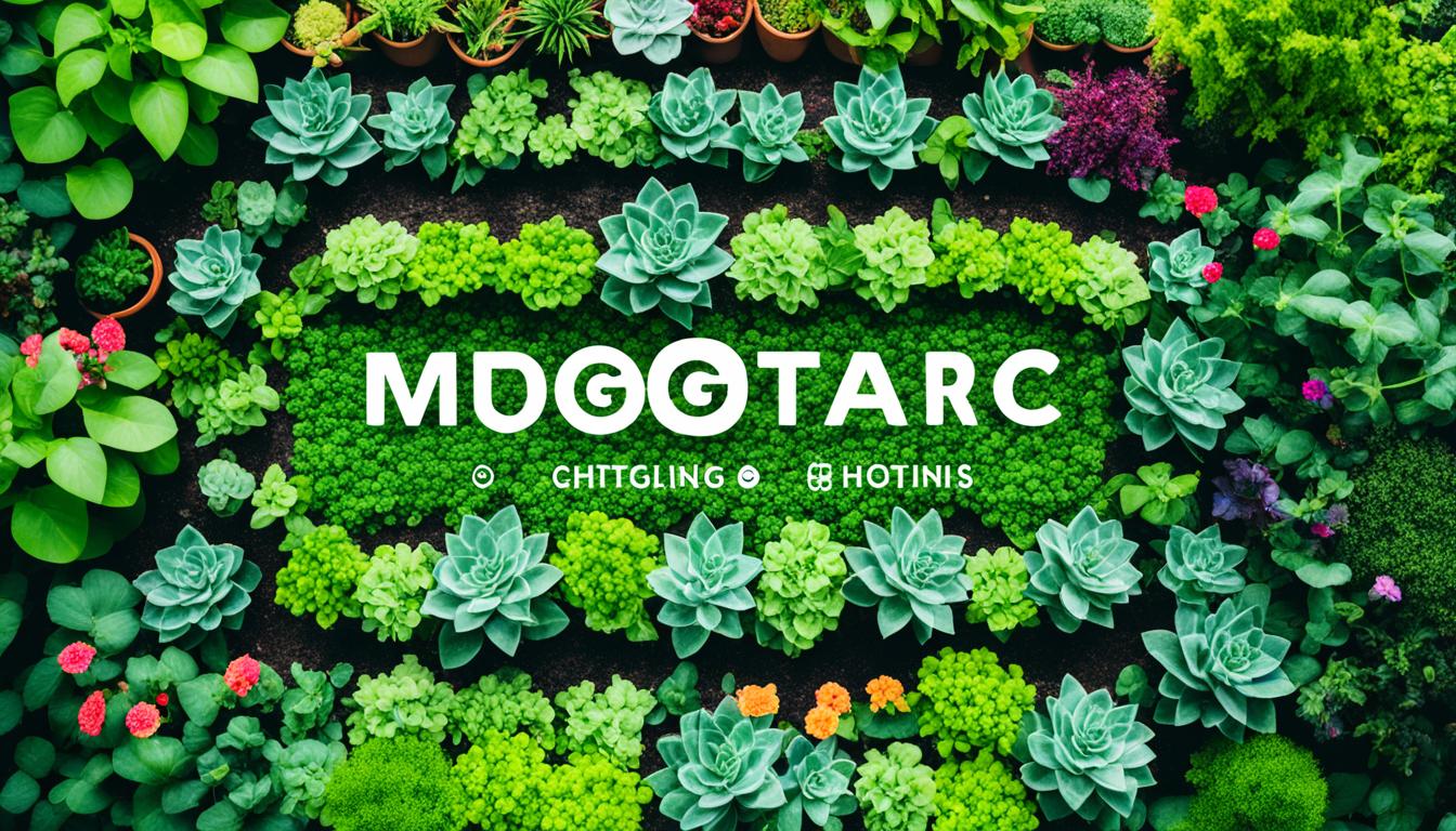 A garden with various Instagram logos in between different types of plants, showcasing the idea of organic growth and nurturing your brand.