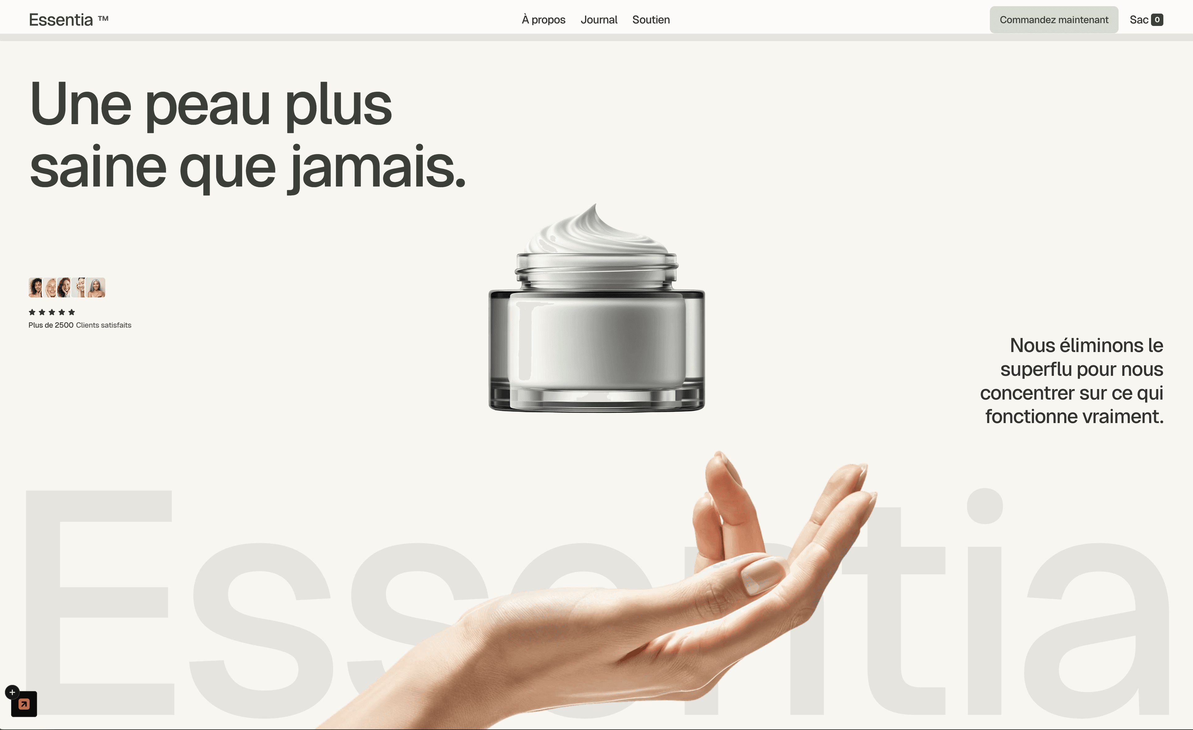 Accueil d'une boutique e-commerce sur Shopify
