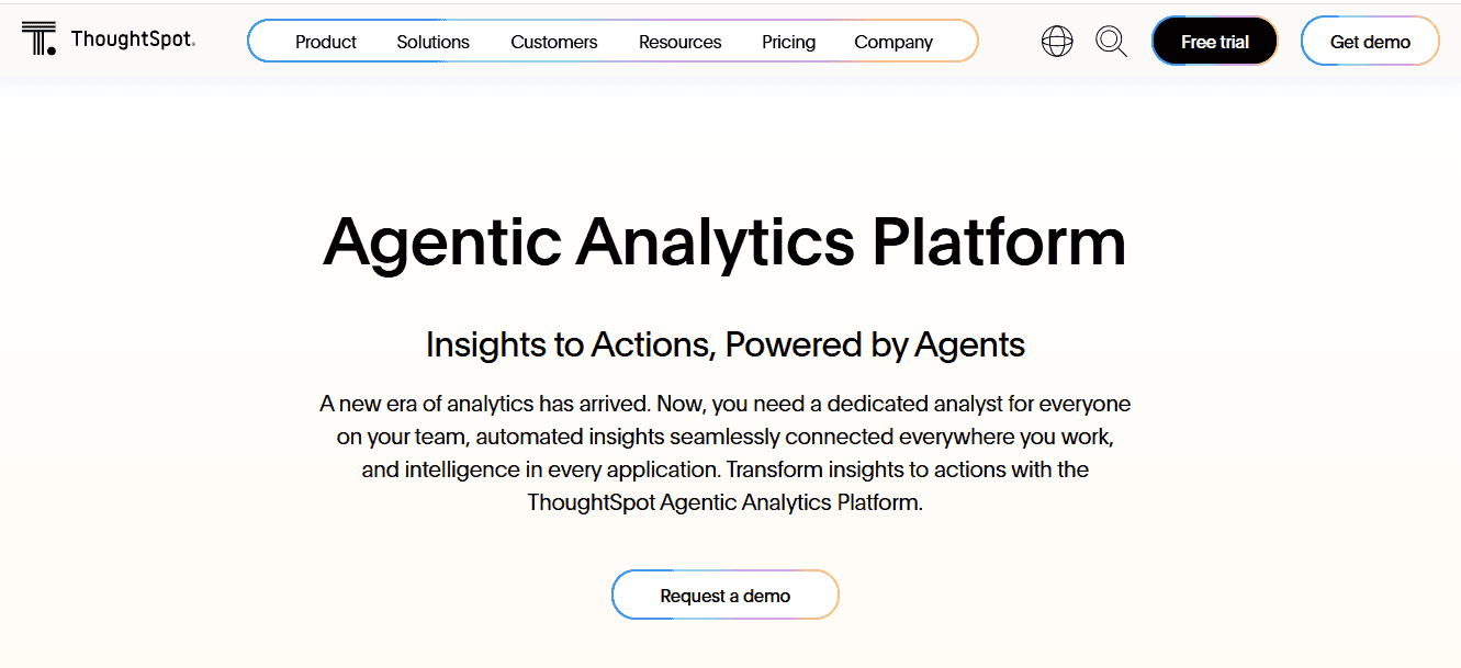 Thoughtspot homepage