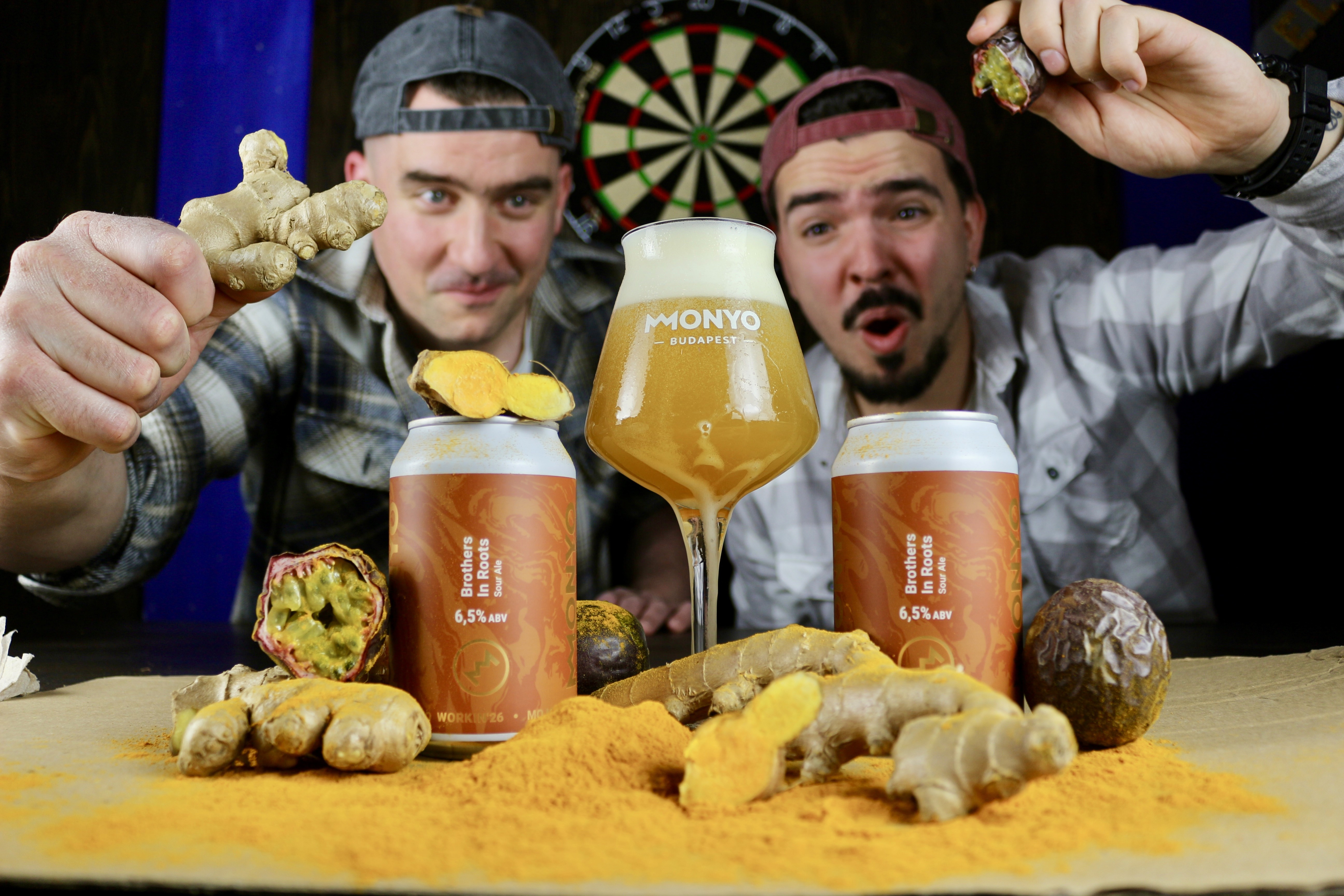 Two brothers enjoying a glass of MONYO craft beer