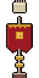 A pixel-art legion standard.