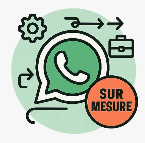 Icône chatbot WhatsApp sur mesure automatisation métier