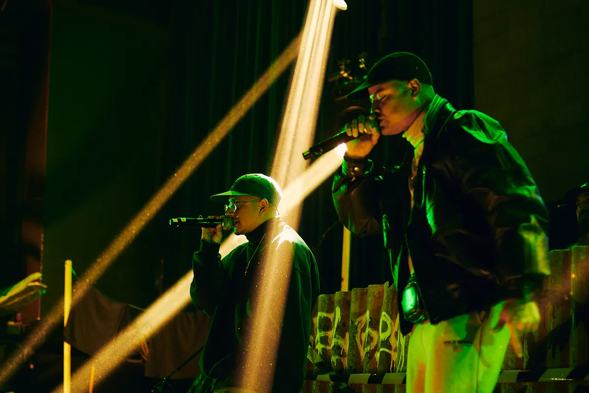 Team working in an office watching at a presentation