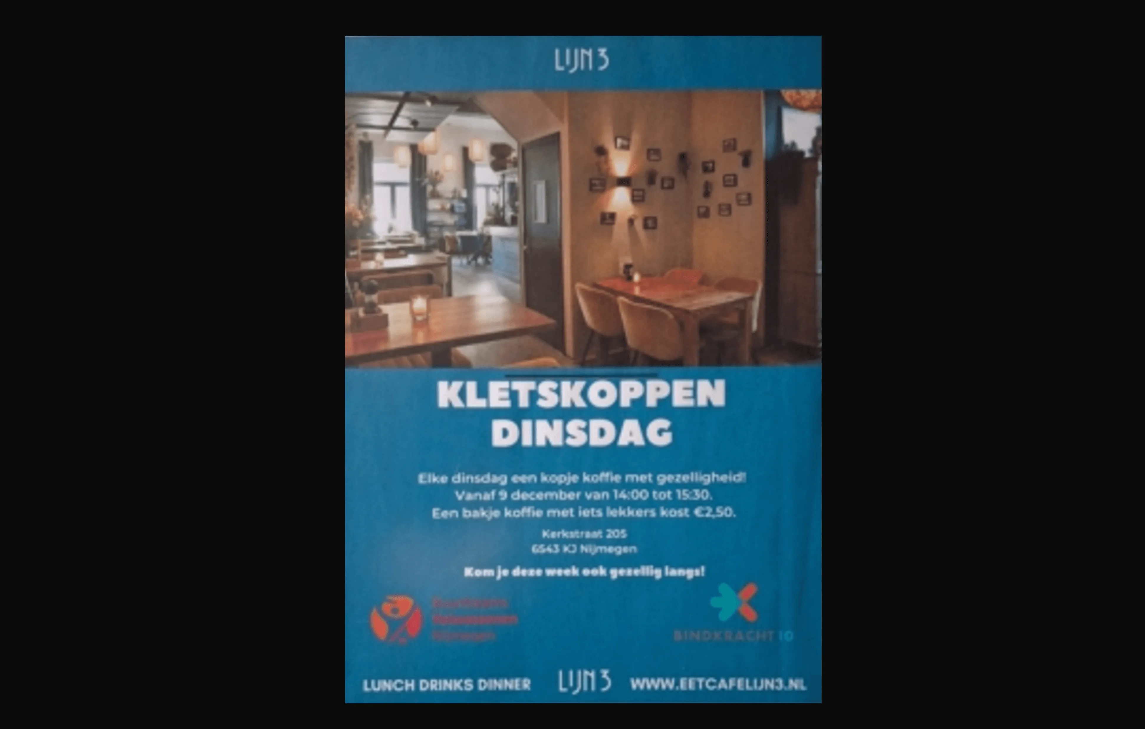 Eetcafé Lijn 3 - Kletskoppen dinsdag