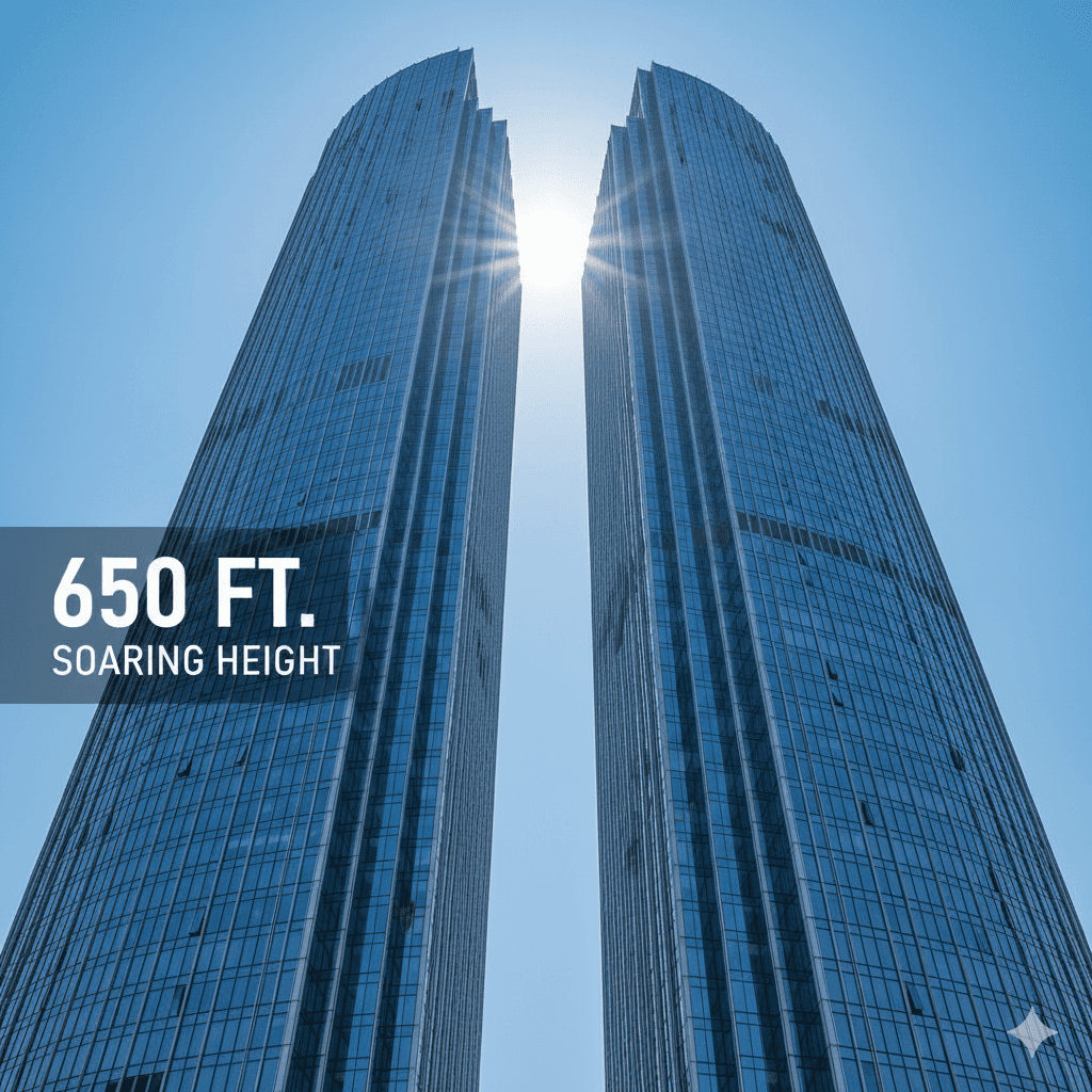 M3M Trump Towers Gurugram soaring 650 ft height against the skyline