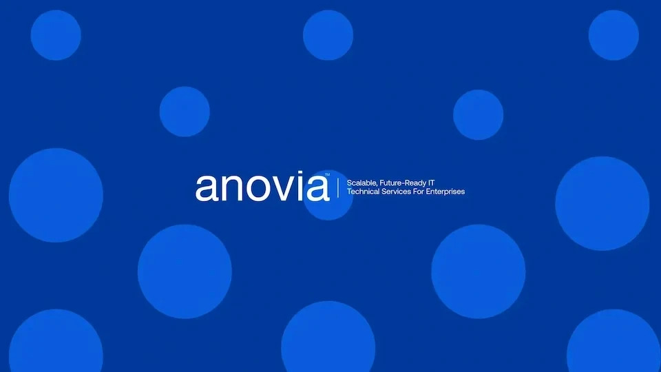 Anovia brand logo designed as part of identity system by Bright Studios