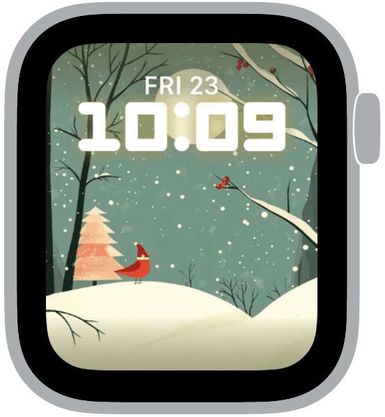 an apple watch face from the christmas illustrations collection