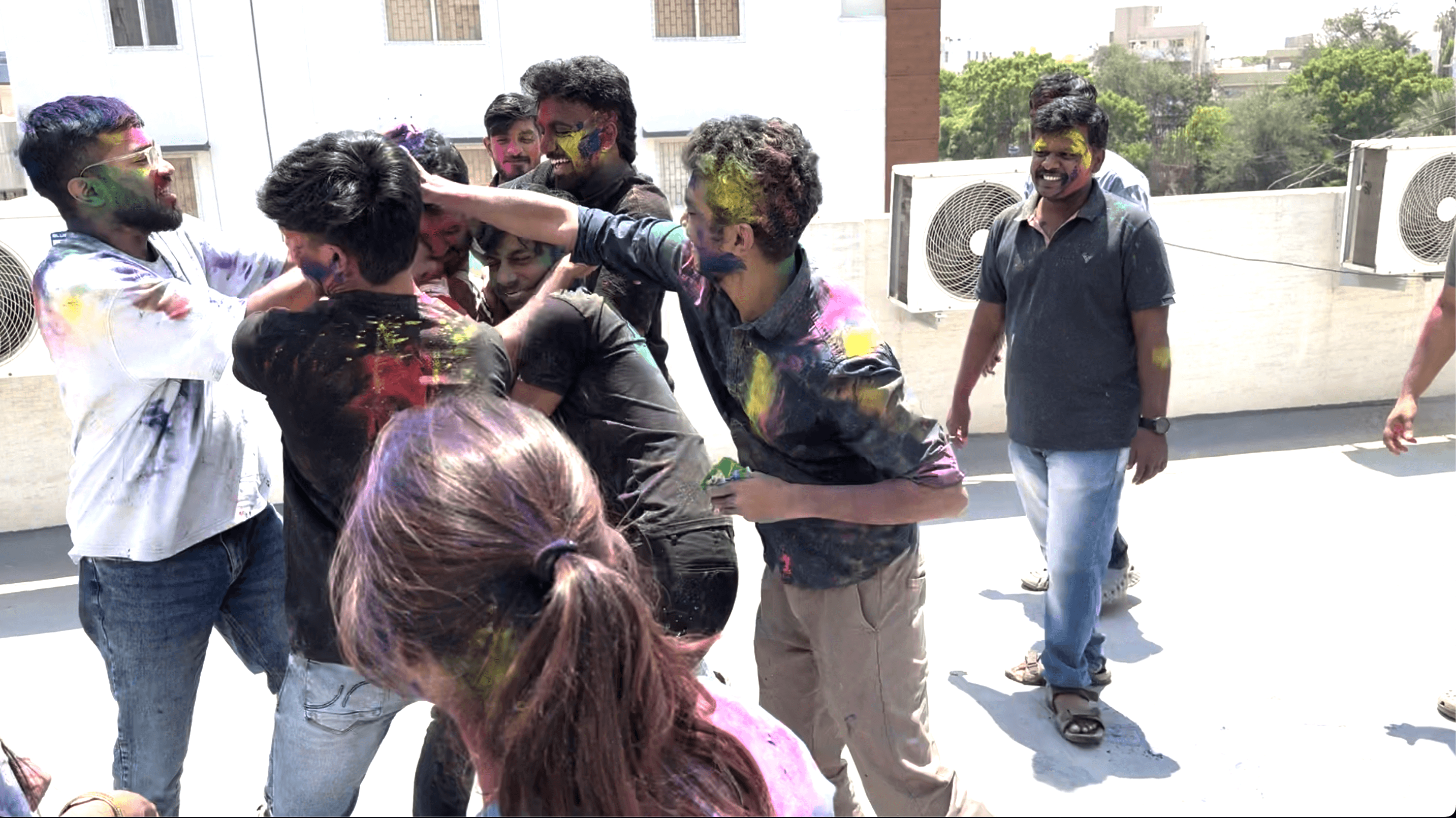 At my first workplace with my bros