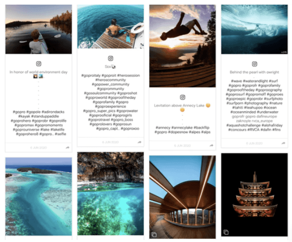 waterfall social media feed template