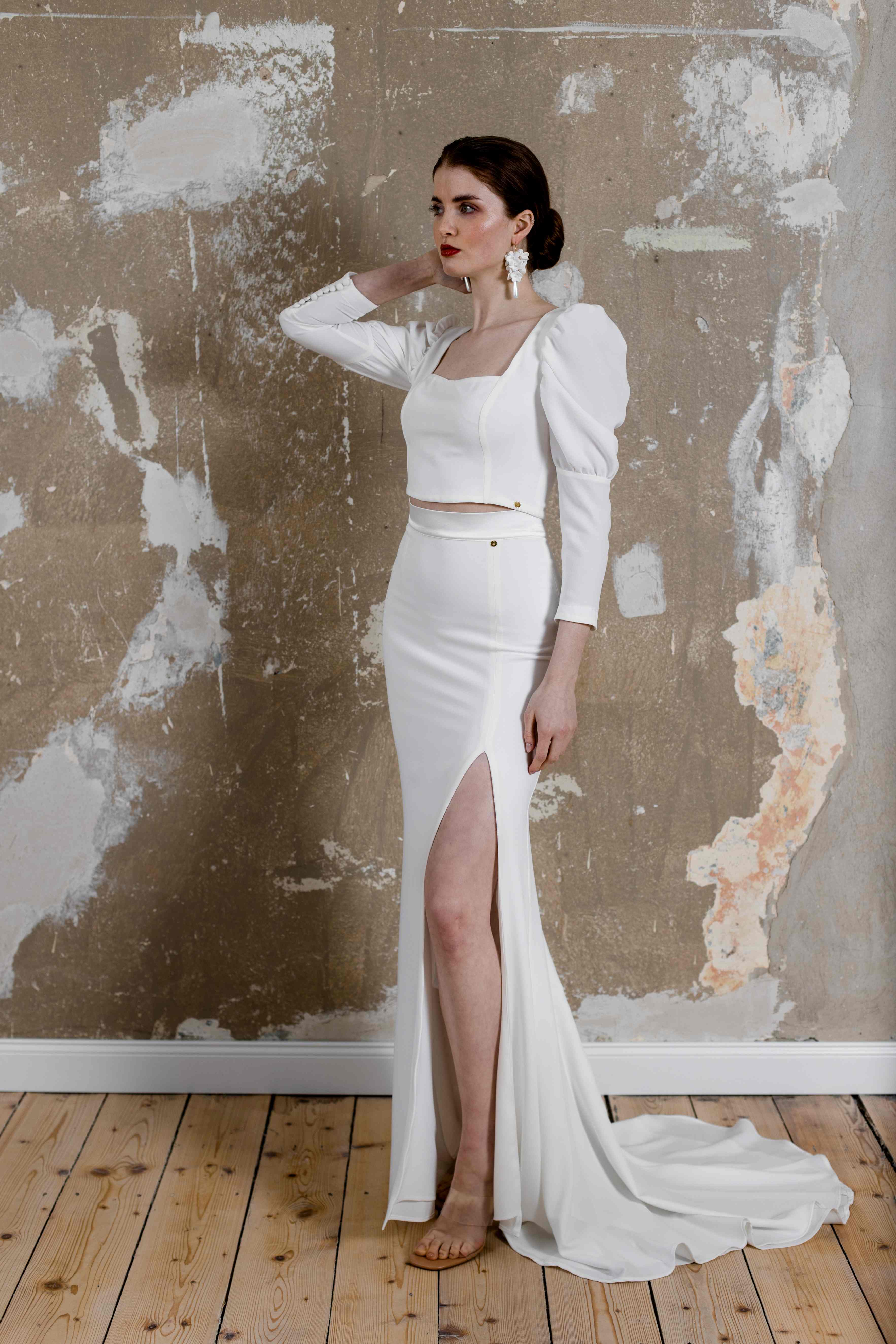 Brautkleid Winter Standesamt mit Bolero