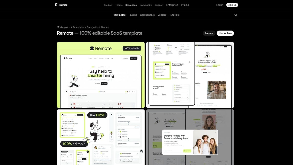 7 Idées De Template Framer À Essayer Absolument En 2026 - Remote
