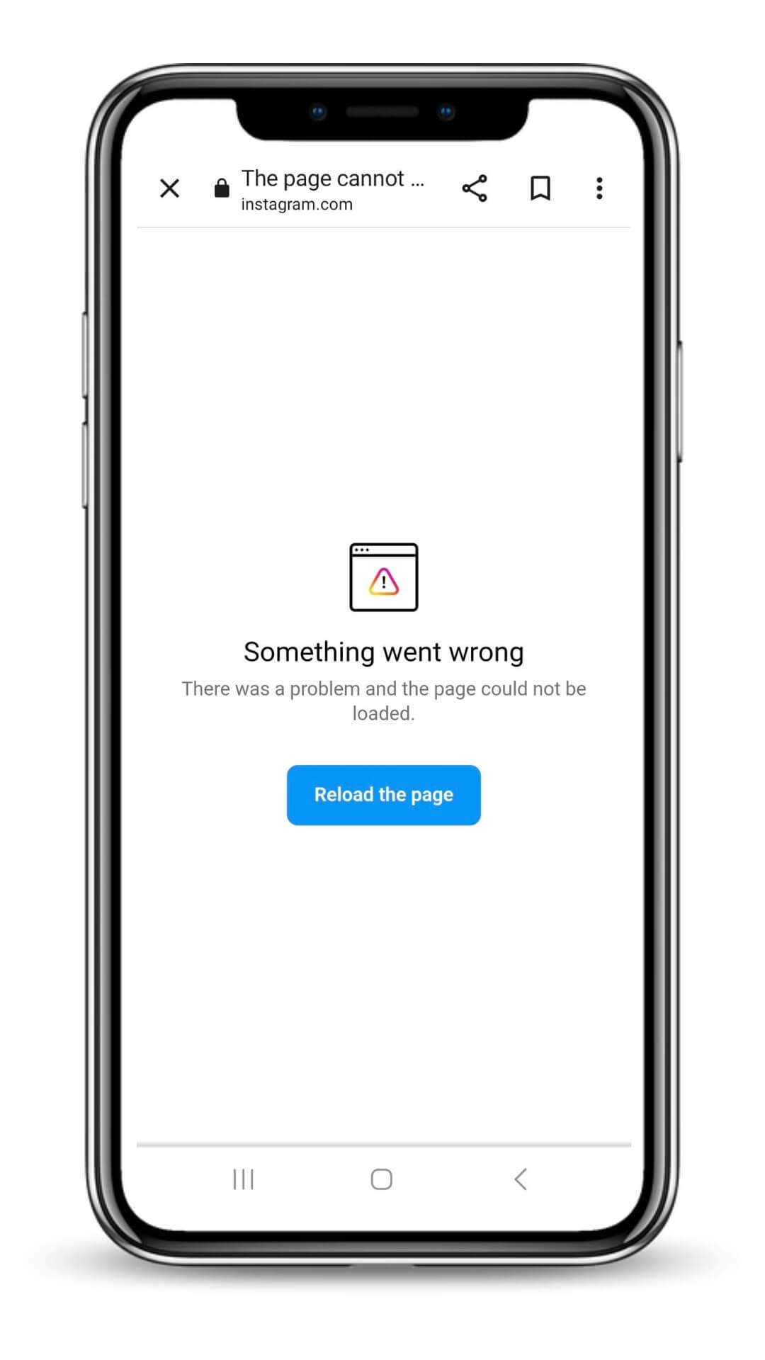 cant login to instagram-something went wrong and page could not be loaded