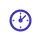 Blue clock icon with round face and hands pointing to 10 o'clock.