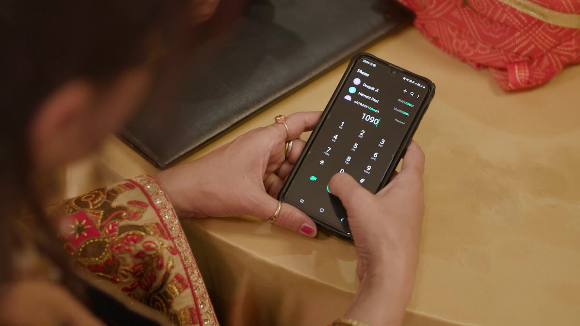 Visual from the 1090 Women and Child Helpline awareness film addressing women and child safety issues such as cybercrime and trafficking.