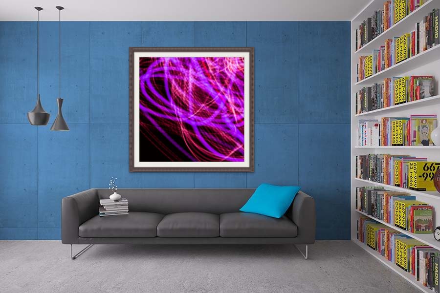 Abstract art framed in a wall