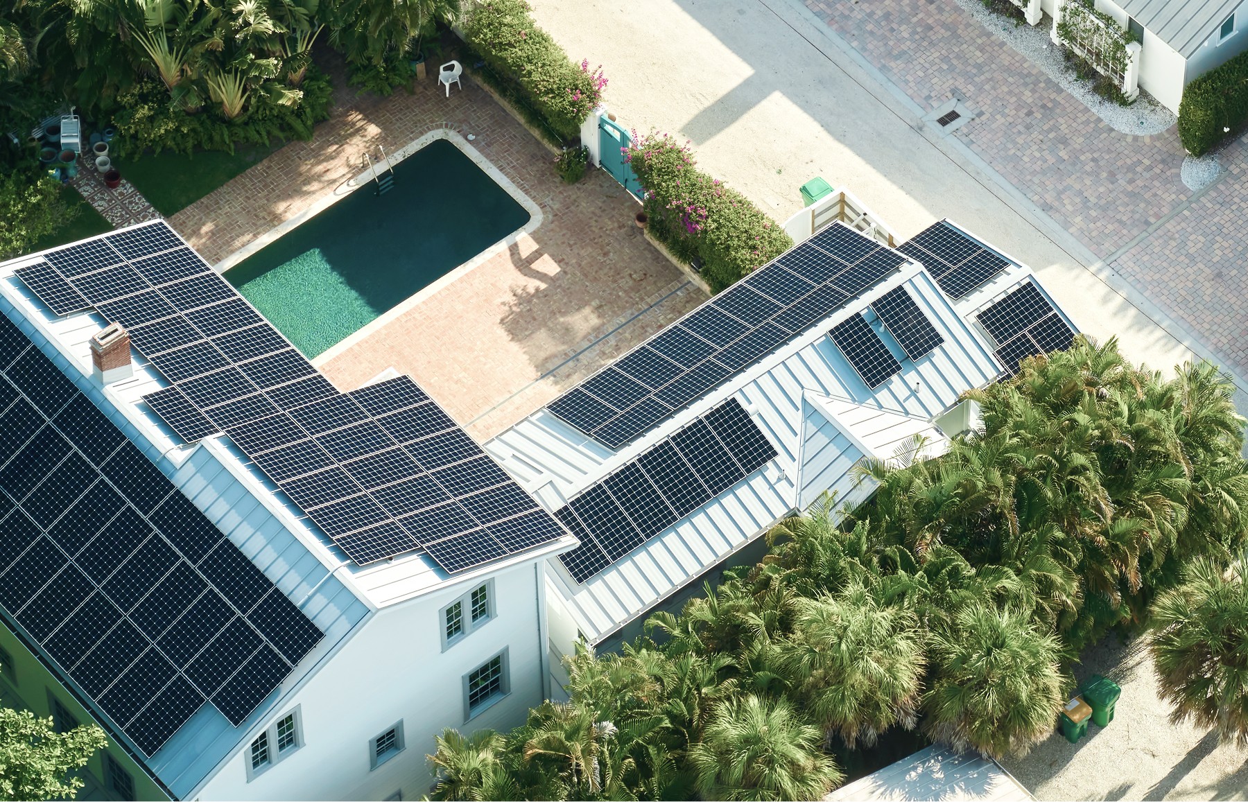 solar panels on the roof