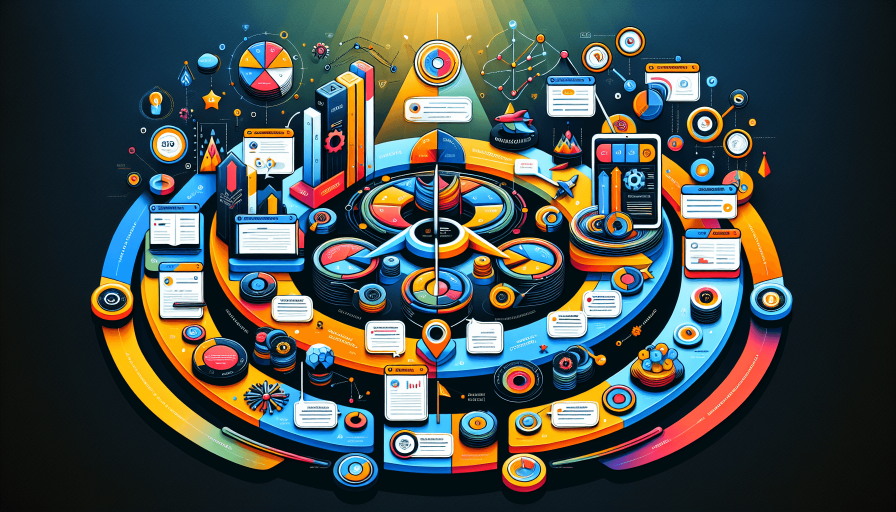 An illustrated chart comparing the core features of Semrush and Surfer SEO.