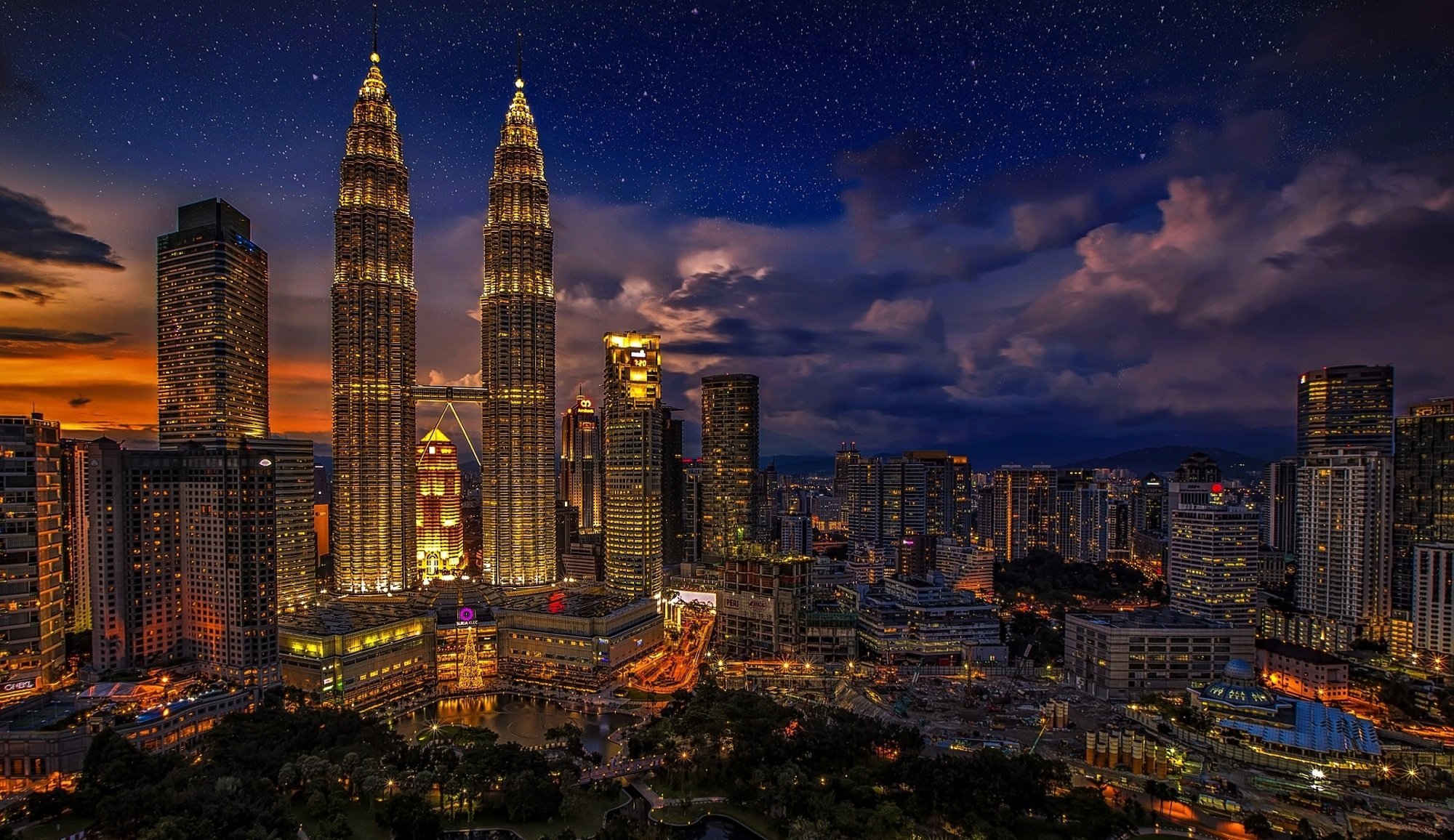 Petronas Twin Towers soaring above the Kuala Lumpur skyline