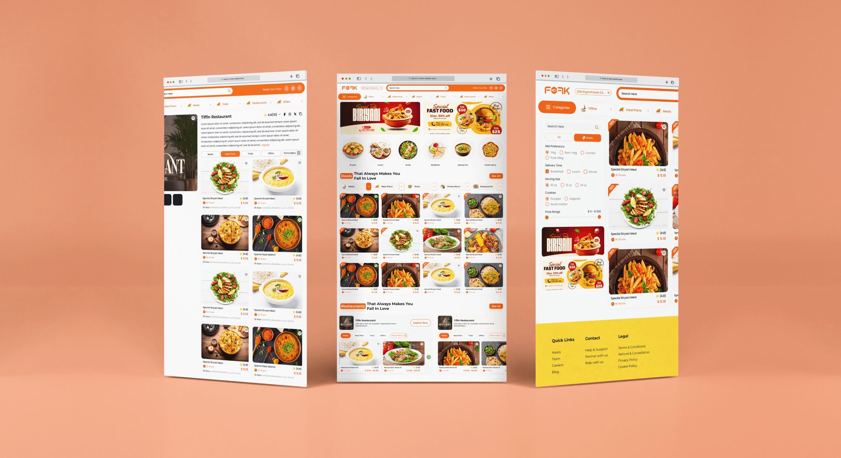 Tiffin Delivery UI – Browse & Order Daily Meals via Fork Platform