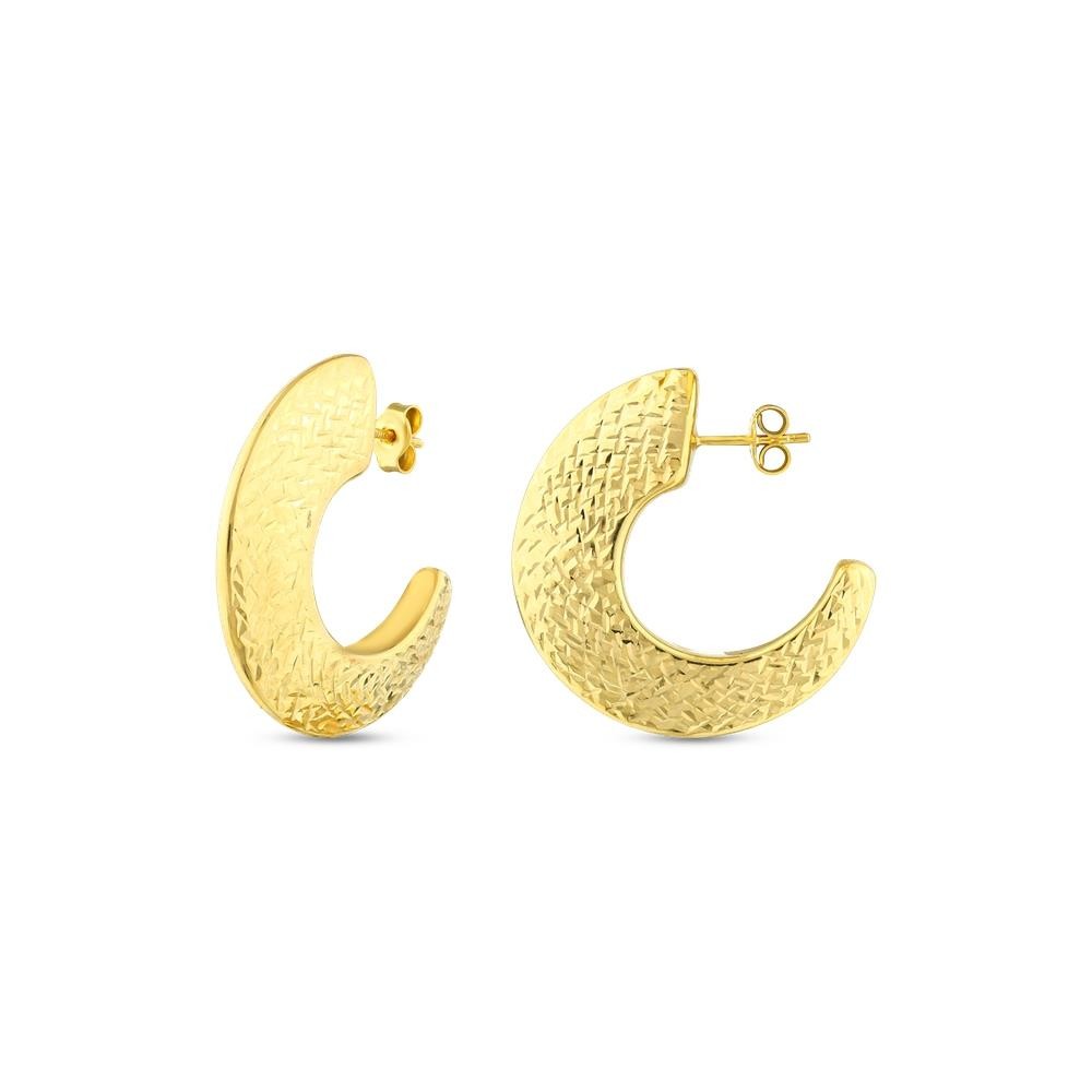 Assos Pırlanta 14 Ayar Altın Şık Modern ve Zarif Tasarım Küpe