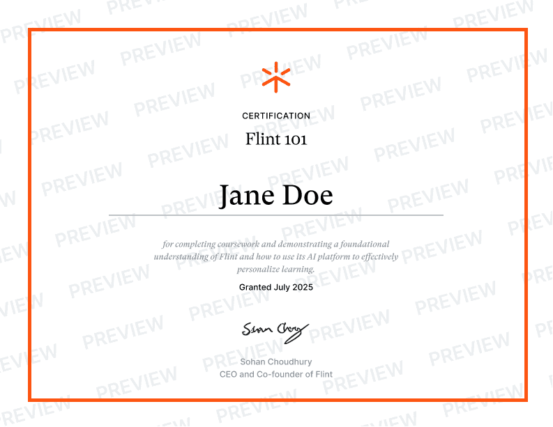 Preview of the Flint 101 certificate