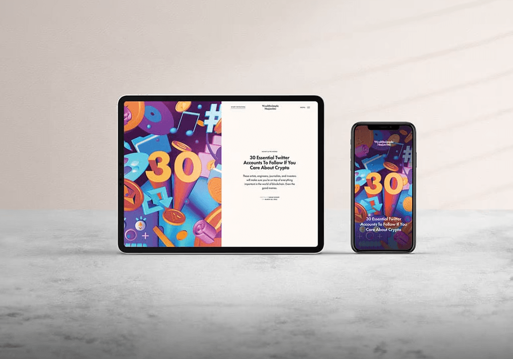 Wealthsimple Magazine Shown on a Tablet and Mobile Phone
