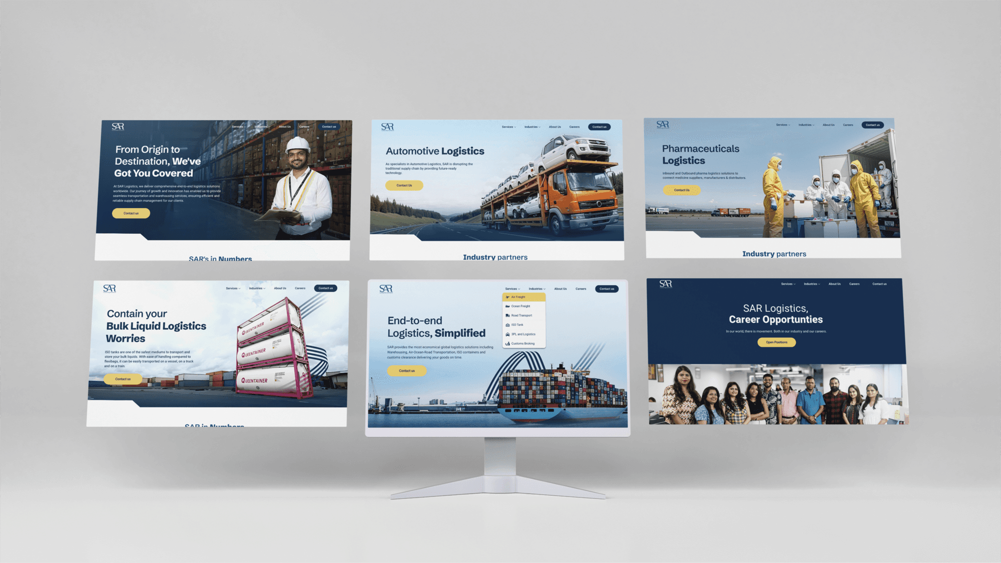 SAR Logistics Industry Pages – Screen Visuals Designed by Manasi Doshi