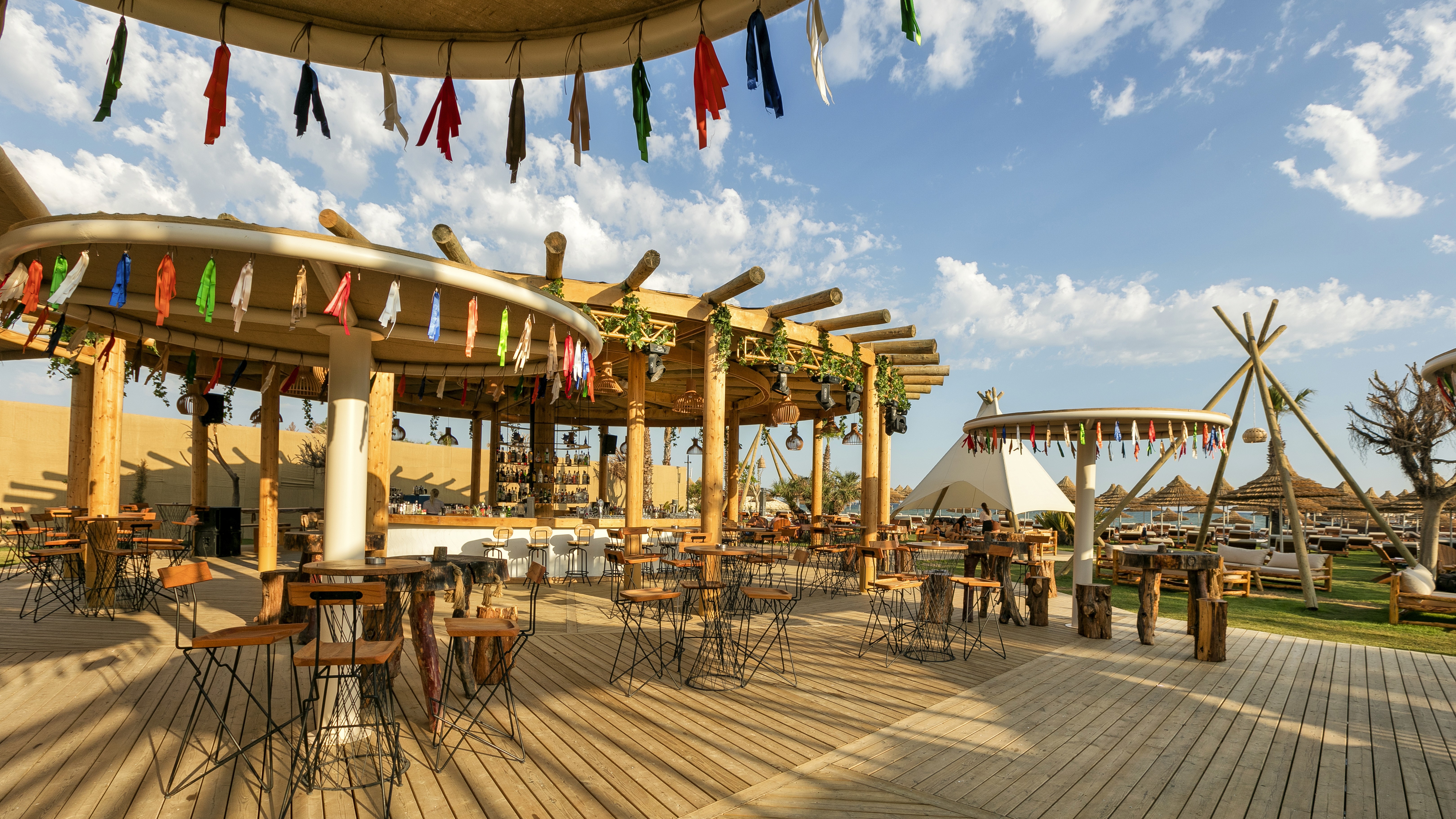 a beach view with sunset