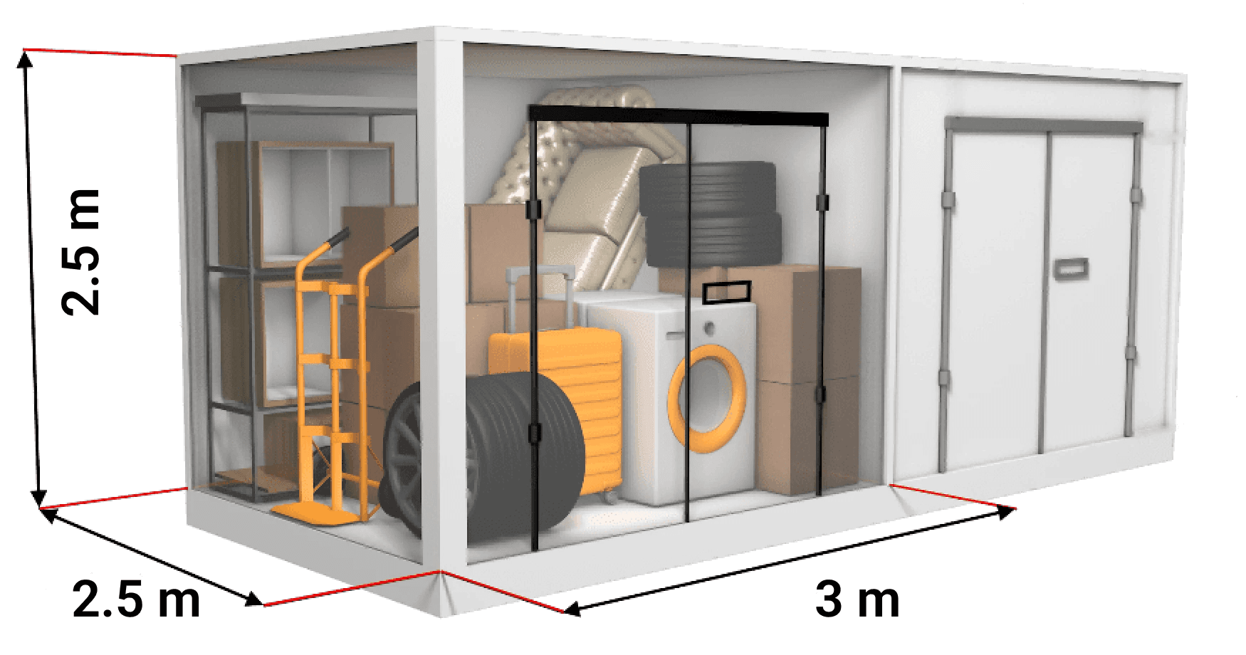 Size of Large self storage unit.