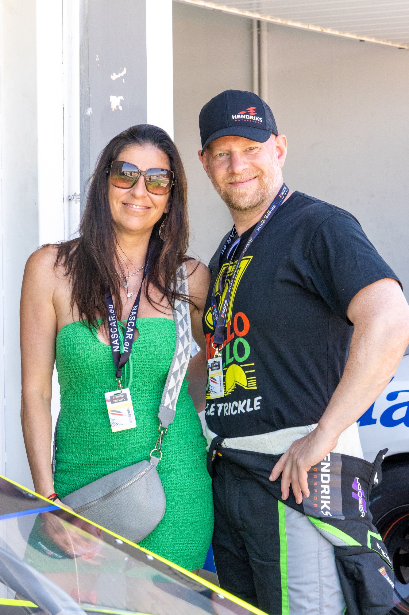 Henrik Peters and his wife Melanie in the NASCAR paddock