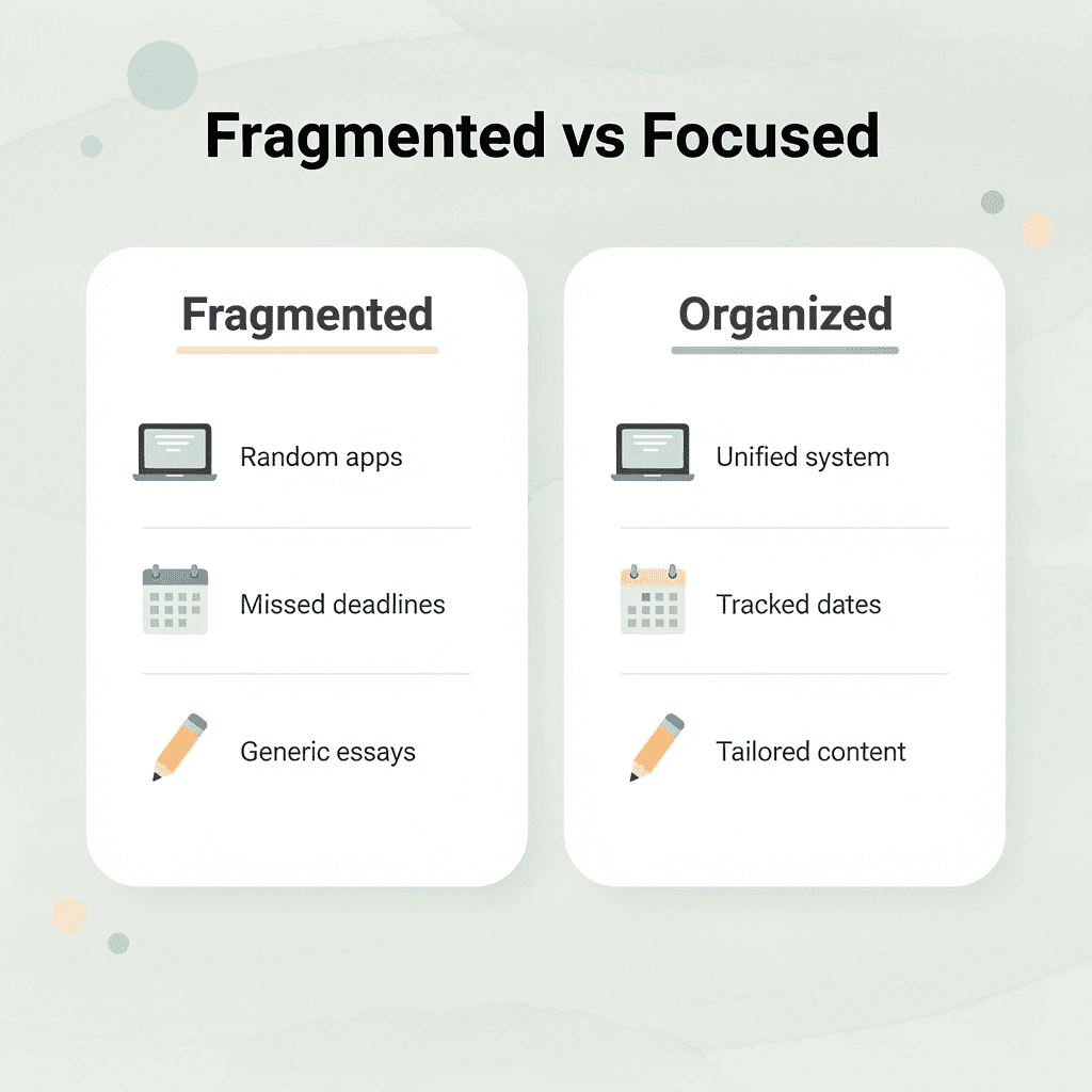 Comparison between fragmented and organized scholarship approaches