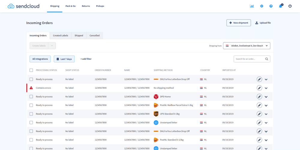 Sendcloud shipping panel update