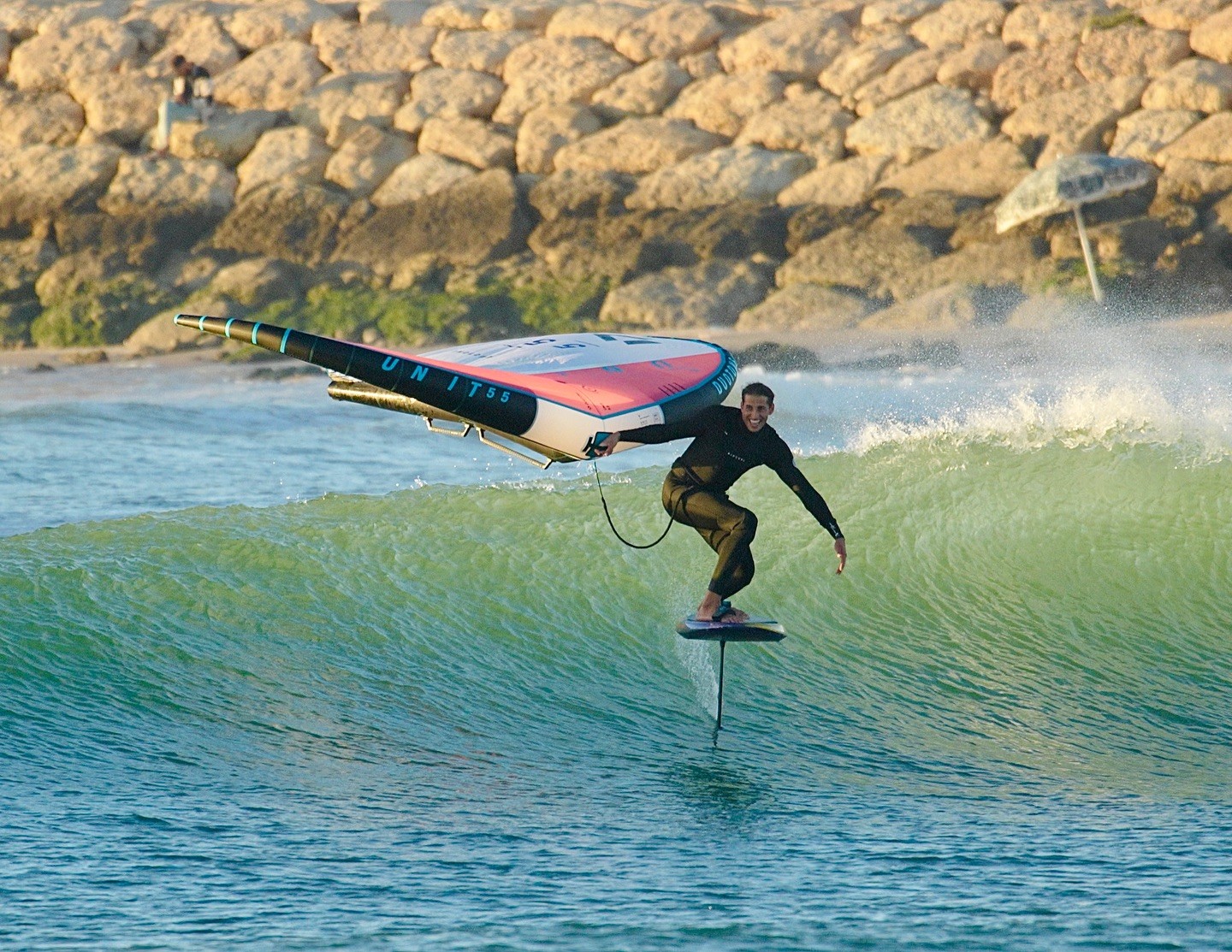 Man doing stunt at beach