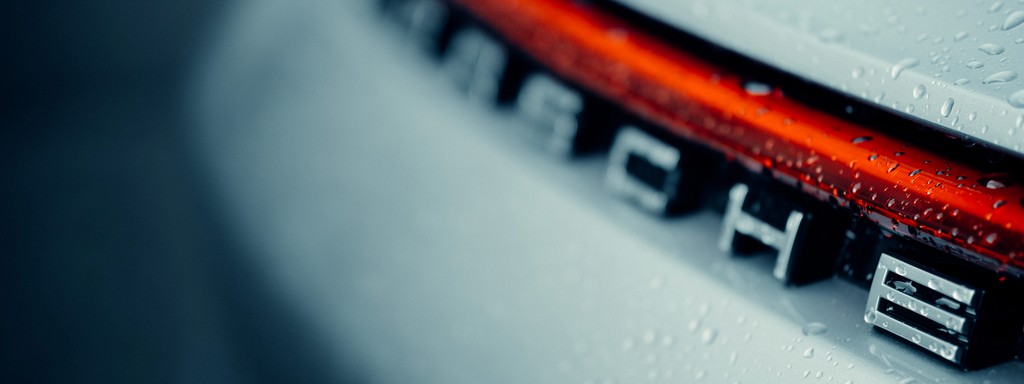 Close-up of Porsche 992 logo