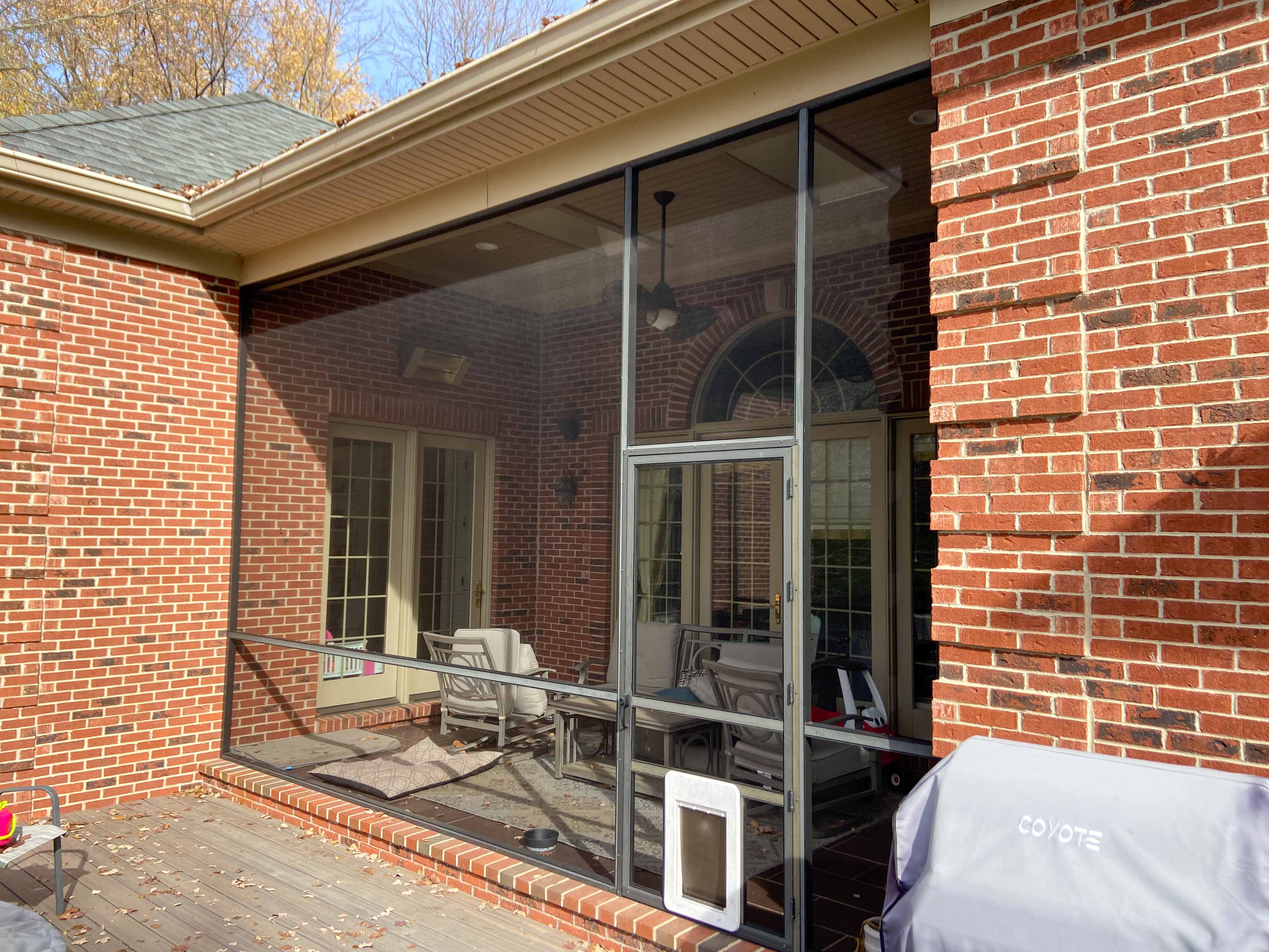 pet door added to a screen