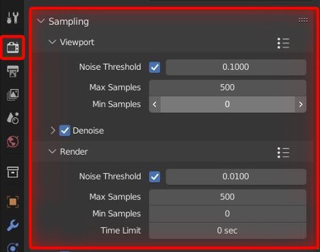 Reduce your Cycles X Sampling count to reduce rendering times in Blender