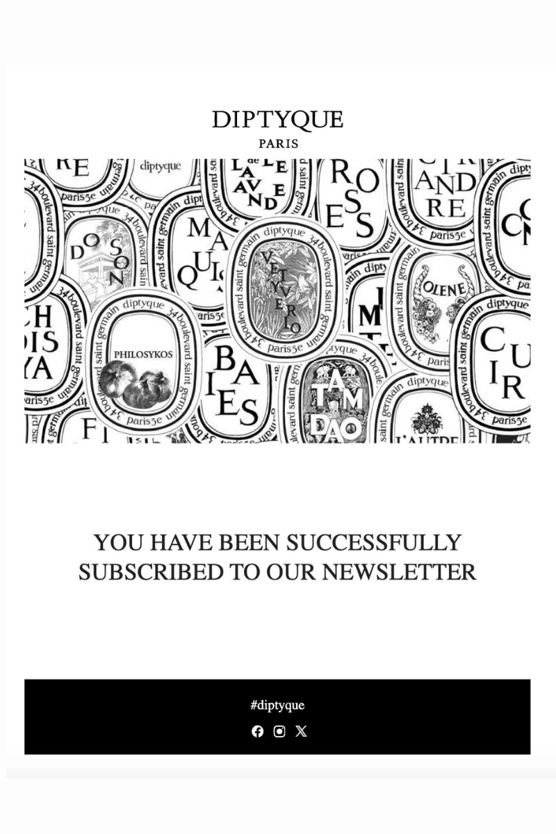 Diptyque welcome email