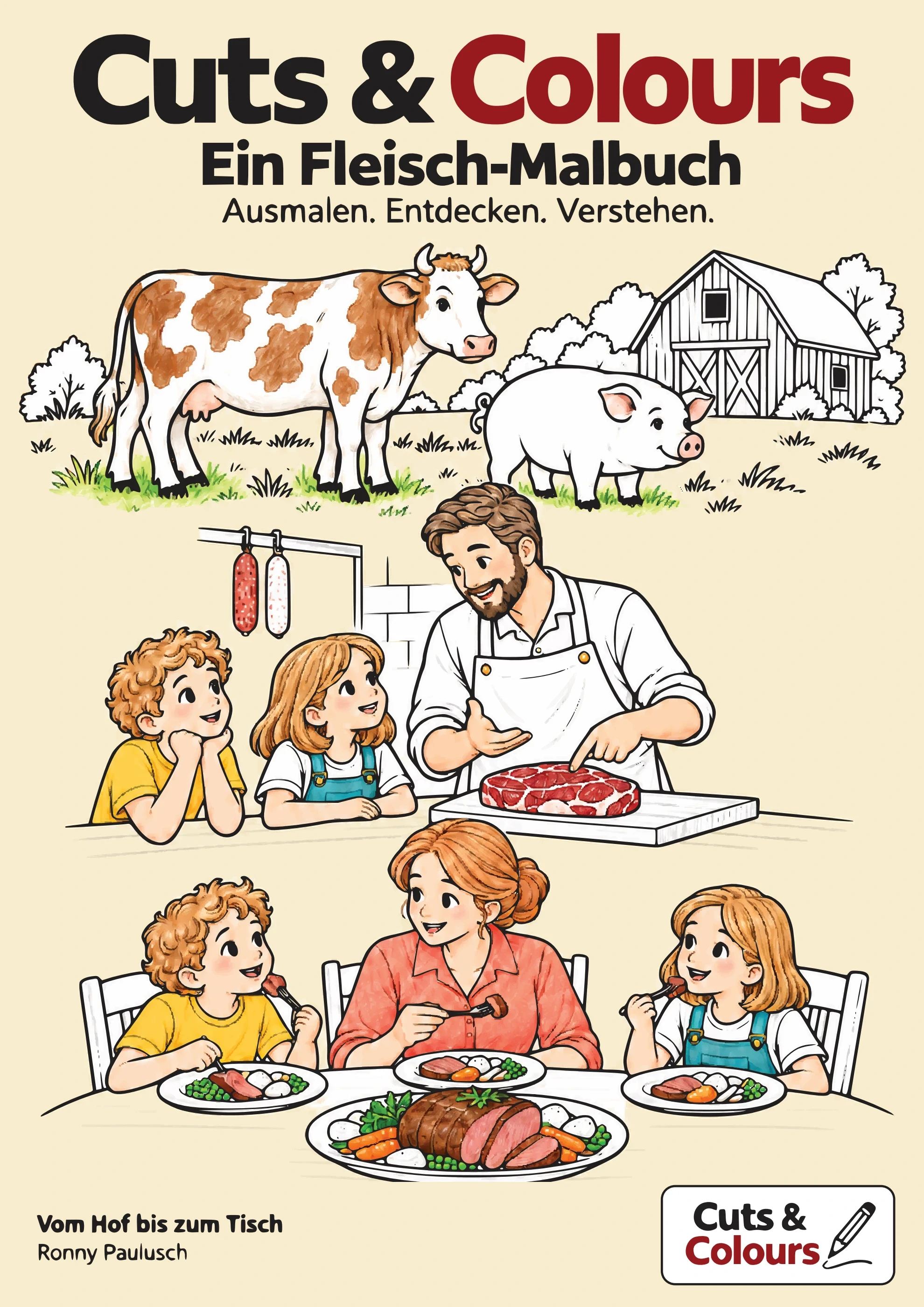 Originalcover Cuts & Colours – Ein Fleisch-Malbuch